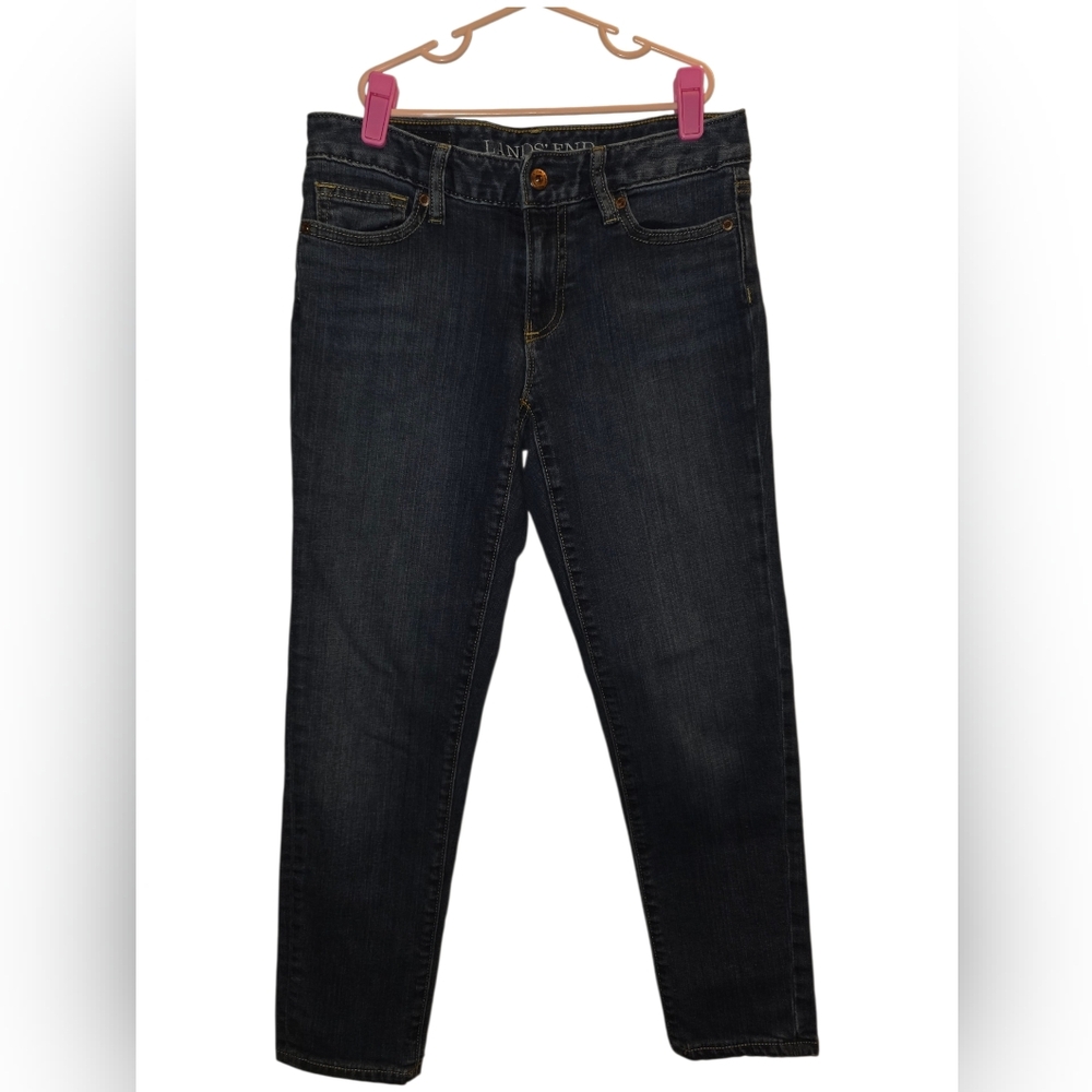 Lands' End Women's Dark Indigo Skinny Jeans